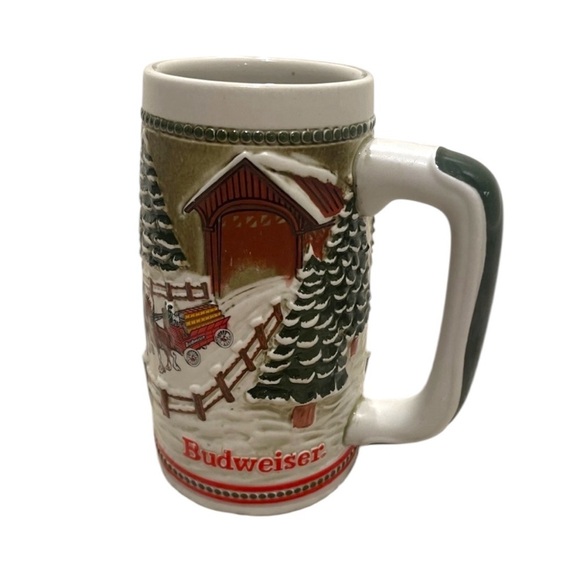 One Budweiser 1984 Covered Bridge Christmas Stein CS62 5th Ceramarte collectible - Picture 11 of 11